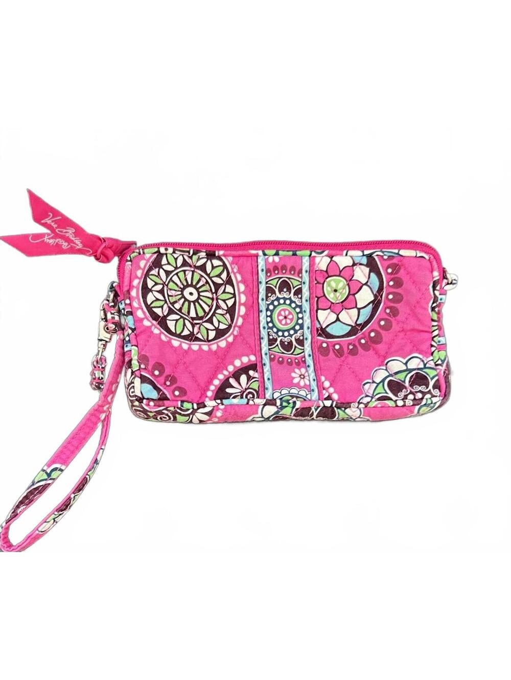 Vera Bradley Pink Quilted Wristlet Wallet - 7"x4"